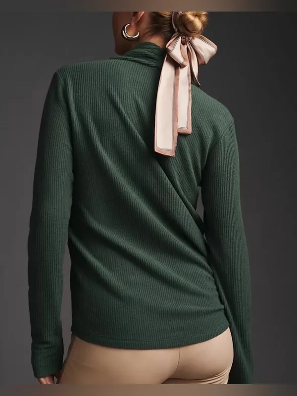 NWOT Daily Practice by Anthropologie Cross-Front Top - green - XS - Image 5