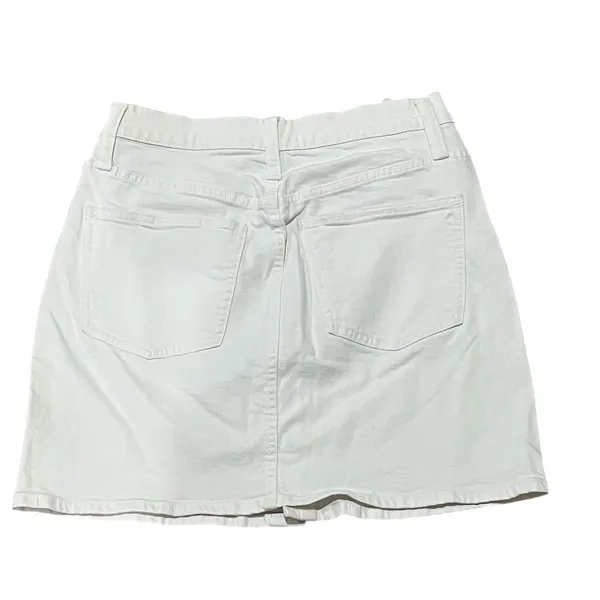 Madewell Women's White Denim Button-Front Mini Skirt Size 28 - Image 2