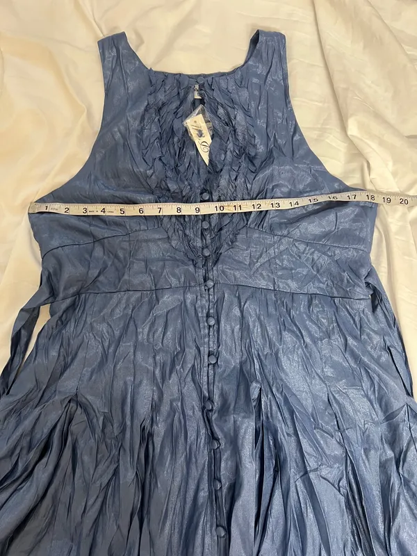D’all Sleeveless Ruffle-Front Mini Dress in Blue size L - Image 7