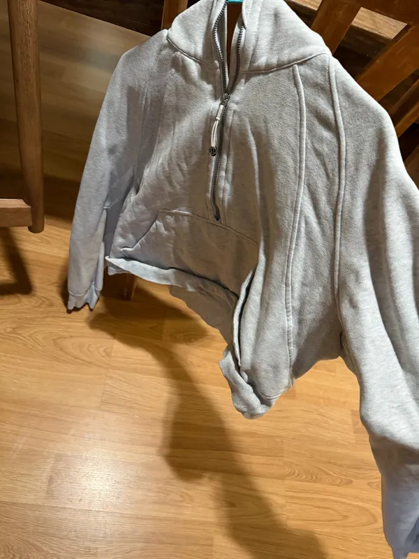 Grey Lululemon Oversized Scuba M/L Half-Zip - Image 2