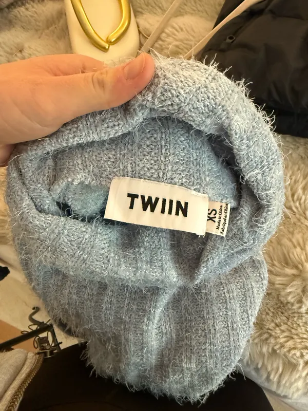 Princess Polly Blue Turtleneck Cropped Sweater - Image 3