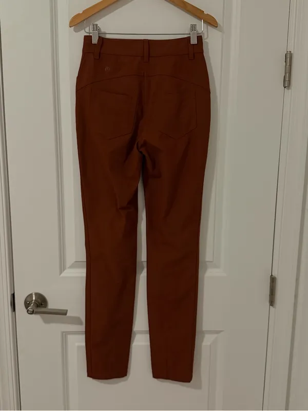 Lululemon City Sleek 5 Pocket 7/8 Pant Dark Terracotta Size 0 - Image 5
