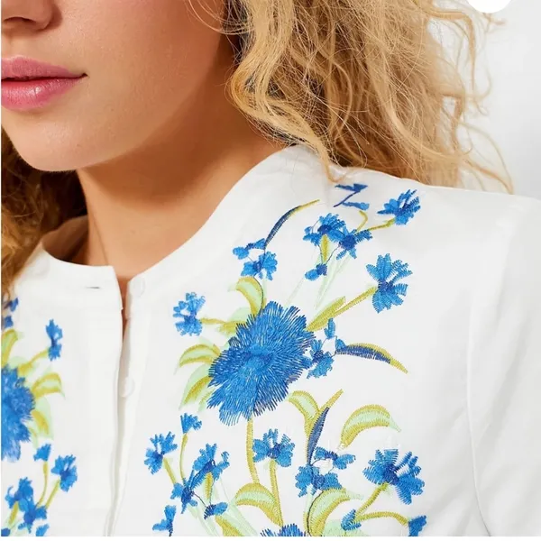NEW Tuckernuck Hyacinth House Bluebell Embroidery Thalia Blouse Size XXS - Image 5