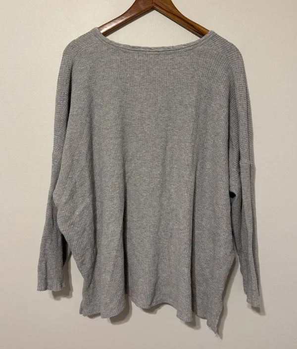 OFFLINE By Aerie Wow! Waffle Henley T-Shirt Size XL Gray - Image 6