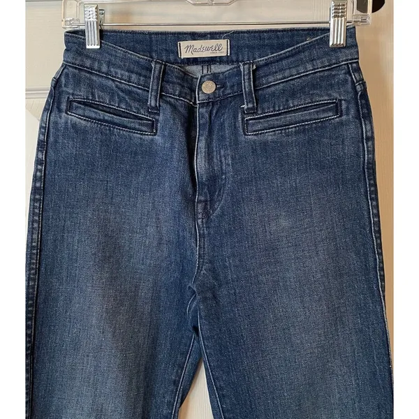 Madewell Jeans Women’s Flea‎ Market Flare Dark Wash Size 25x29 Western Cowgirl - Image 2