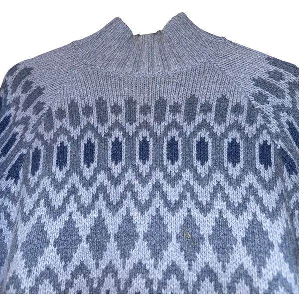 Vineyard Vines Fair Isle Merino‎ Wool Blend Mock Neck Sweater Women's Small Cozy - Image 3