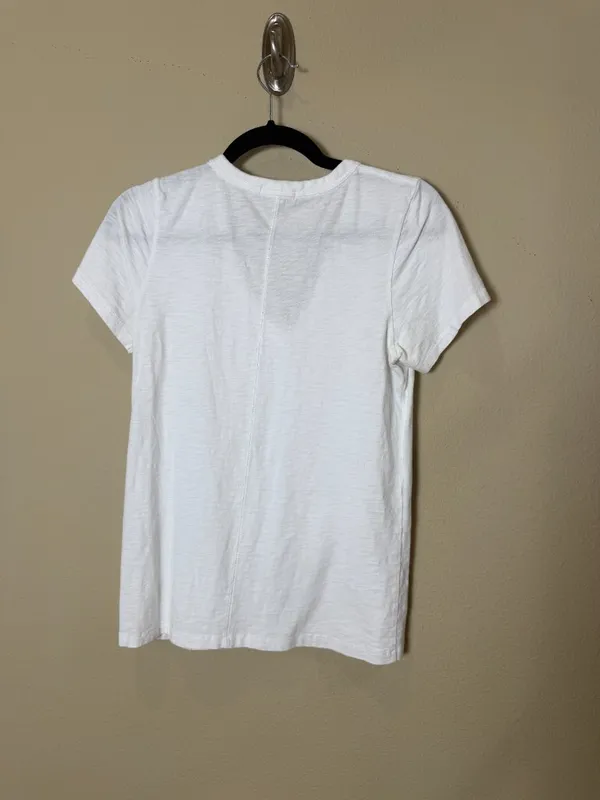 Rag & Bone Semi Sheer V Neck Short Sleeve Tee T Shirt White Size Small - Image 6
