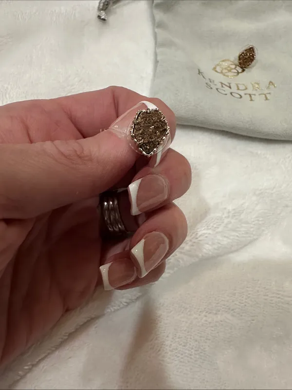 Kendra Scott Rose Gold Textured Druzy Studs - Image 3