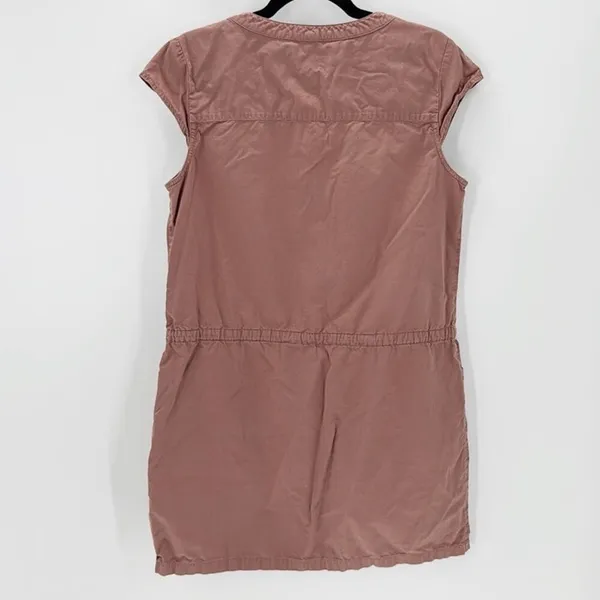 J. Crew sheath shirt tie waist Dress size 12 mauve Pockets Short Sleeve casual - Image 2