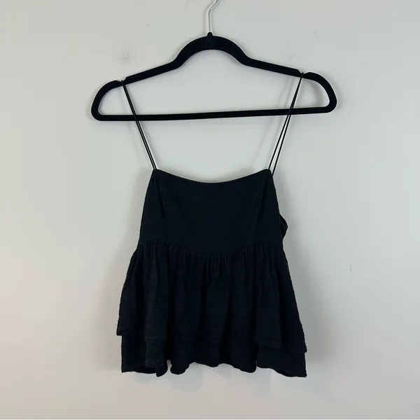 Urban Outfitters UO Olivia Black Tiered Ruffle Babydoll Cami Medium - Image 2