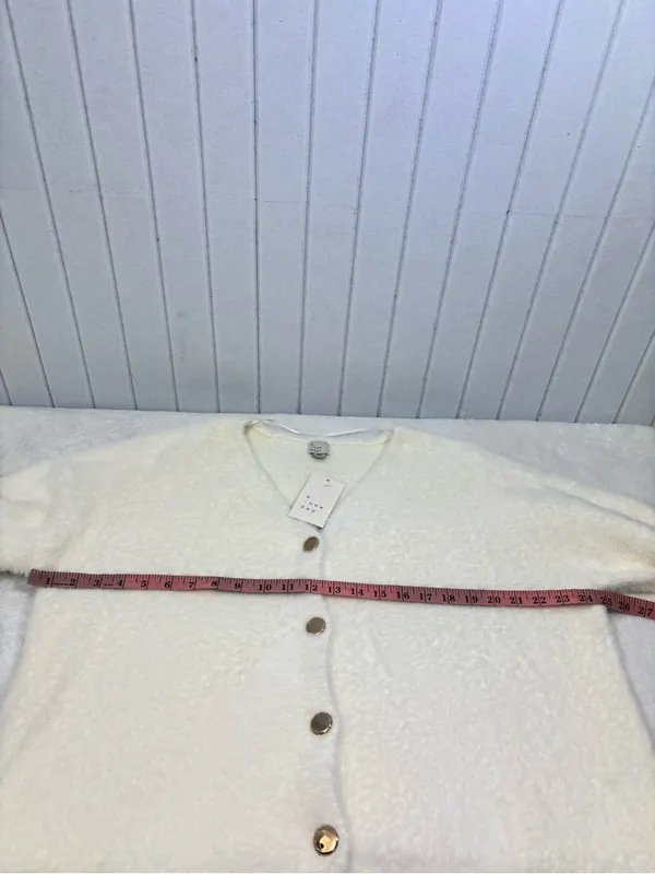 a new day Cream Fuzzy Button-Front Cardigan Sweater Size XXL NEW - Image 6