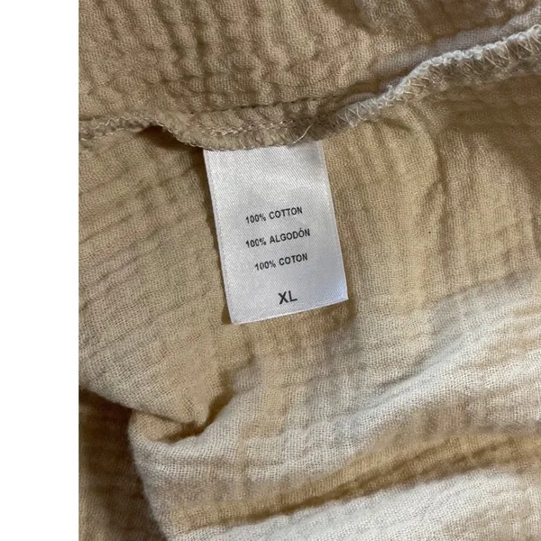 Rachel Pally Gauze Cecelia Dress XL Sand Beige Tiered Midi Balloon Sleeve V-Neck - Image 9