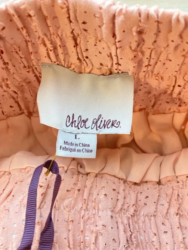 ANTHROPOLOGIE | Chloe Oliver Perforated Suede Shorts | Dark Peach | Size L - Image 2