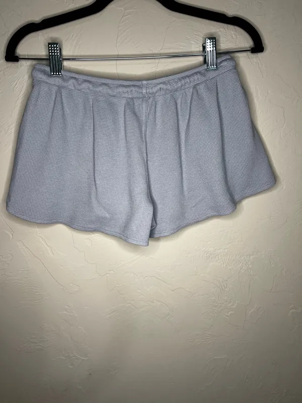 Brandy Melville‎ Summer Thermal Waffle Knit Blue Gray Short Shorts - Image 6