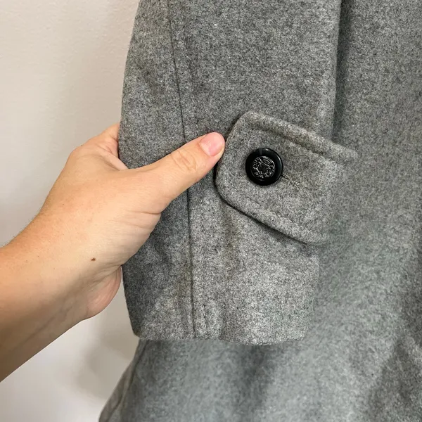 Zara Basic Gray Wool Blend Coat Double Breasted Classic Minimalist‎ M - Image 5