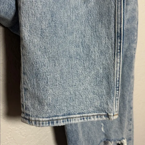 Abercrombie & Fitch Blue 90s Straight Ultra High Rise Jeans Size 34 Curve Love - Image 4