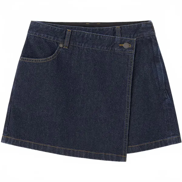 Uniqlo GU Denim Wrap Skort NWT Navy Blue Wash XS - Image 3