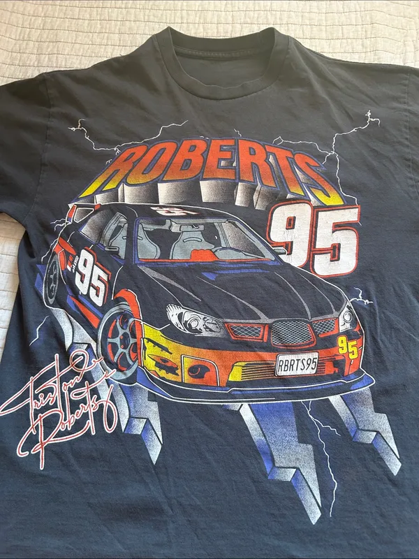 Brandy Melville John Galt triston Roberts '95 graphic nascar grey black tee shirt one size - Image 2