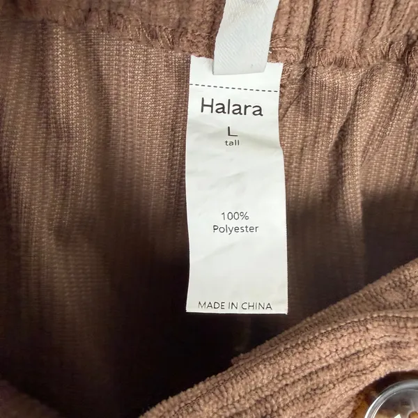 Halara High Rise Corduroy Pleated Straight Pants Soft Casual Brown Large Tall - Image 8