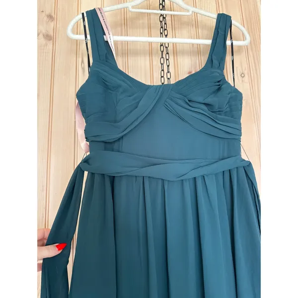NWT Lulus Sensational Moment Emerald Green Pleated Maxi Dress Bridesmaid Gala M - Image 4
