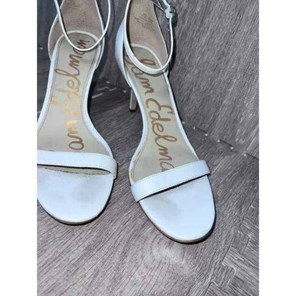 Sam Edelman Women's White Ankle‎ Strap Heeled Sandals Size 9.5 - Image 2