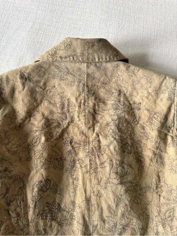 Pamela McCoy Suede Tan Floral Suede Jacket, Medium - Image 7