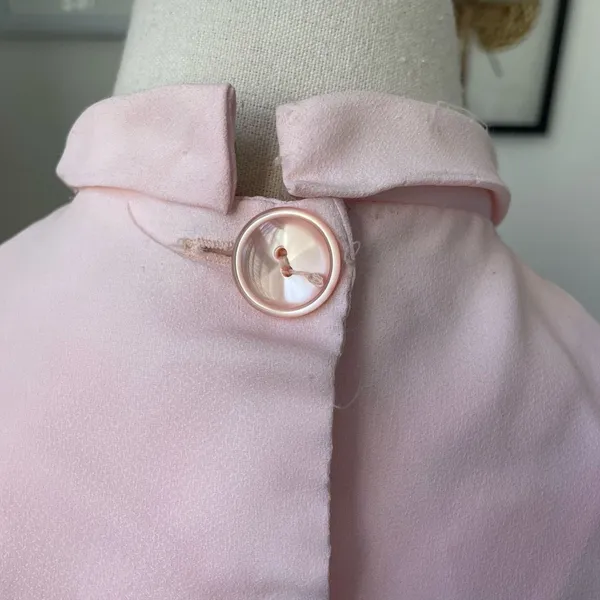 Vintage 60s Red Velveteen Shift Dress Pink Cropped Blouse XS - Image 14
