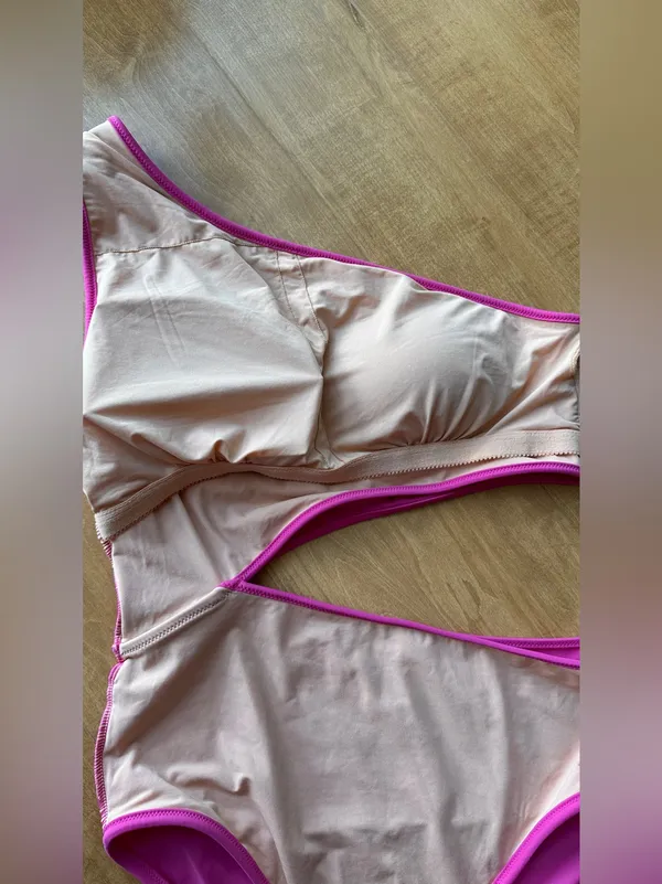 J. Crew Cutout One-Shoulder One-Piece Swimsuit, Fuchsia, Size Large - Image 12