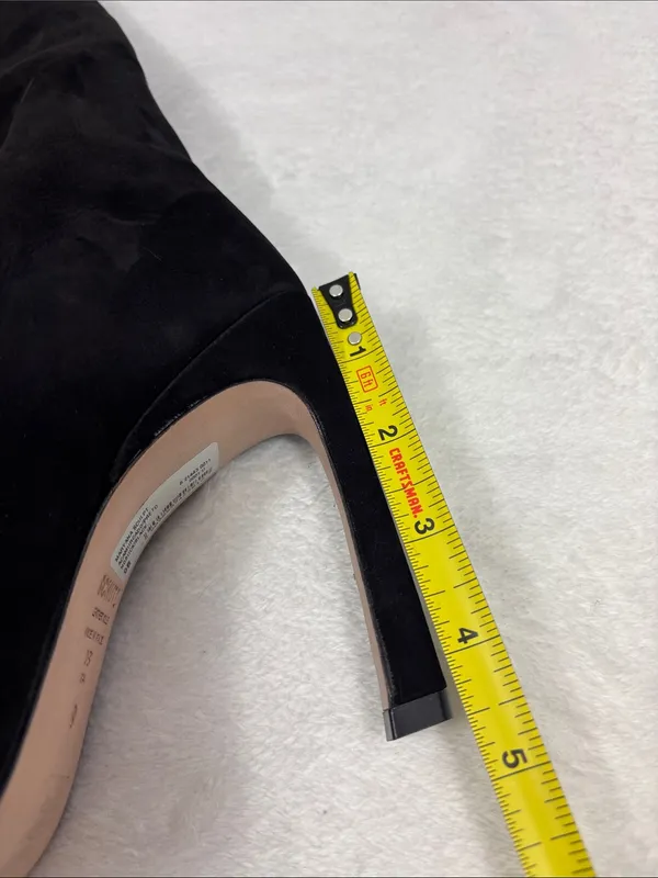 SCHUTZ Black Suede MARYANA SCULPT LEATHER BOOT Pointed Stiletto Boots Size 9B - Image 11