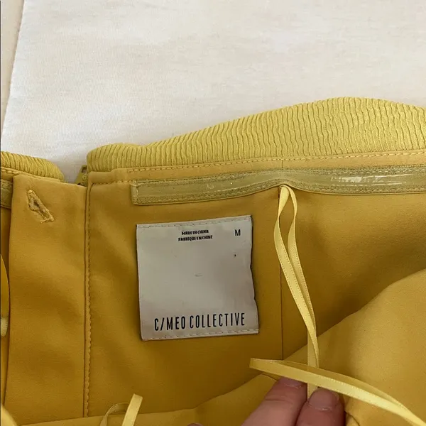 C/MEO Collective Mustard Strapless Mini Dress - Image 4
