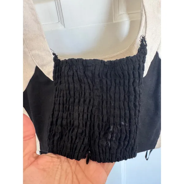 NWT 7 For All Mankind black‎ & cream linen blend top & skirt set size xs - Image 6