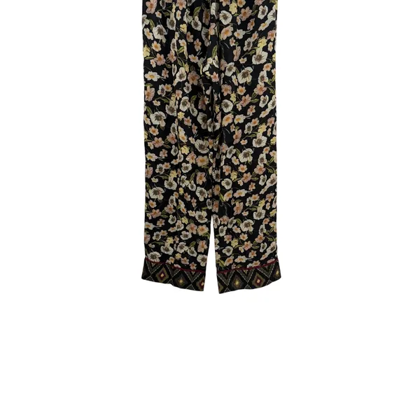 Bed To Brunch Floral Wide Leg Crop Pull‎ On Lounge Pajama Pants Boho XS - Image 9