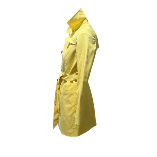 The Limited Women's XS Yellow Trench Coat Belted Hooded Long Jacket - Image 5