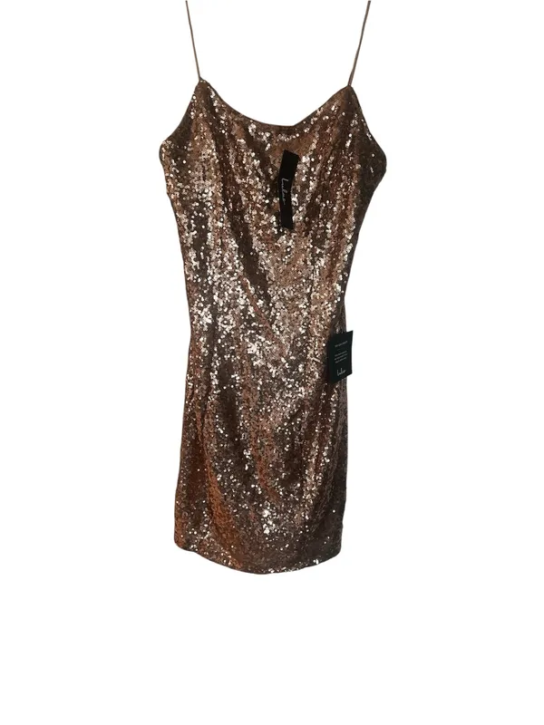 Lulu's Bring It Rose Gold Sequin Mini Slip Bodycon Dress - Image 7
