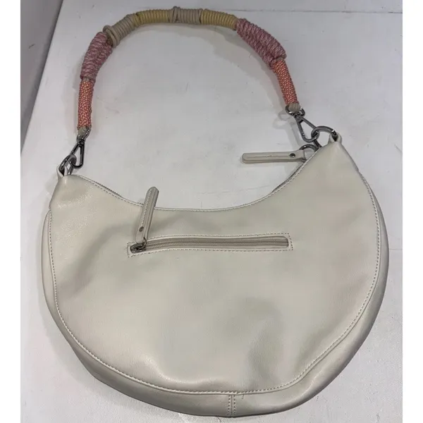 Anthropologie Urban Originals Boho White Luna Crossbody Slouchy Crescent Bag - Image 5