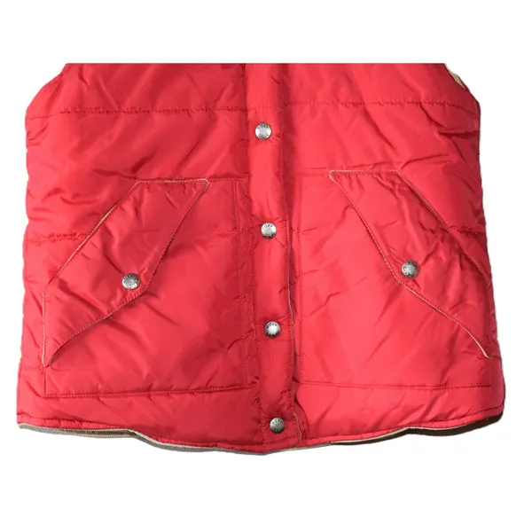 Roxy Reversible Puffer Vest Women Red Tan Excellent Western Corduroy Quilted - Image 5