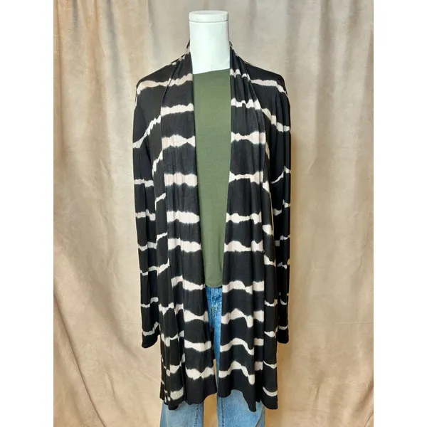 LA Made tie dye stripe long cardigan micromodal thumb hole M - Image 2