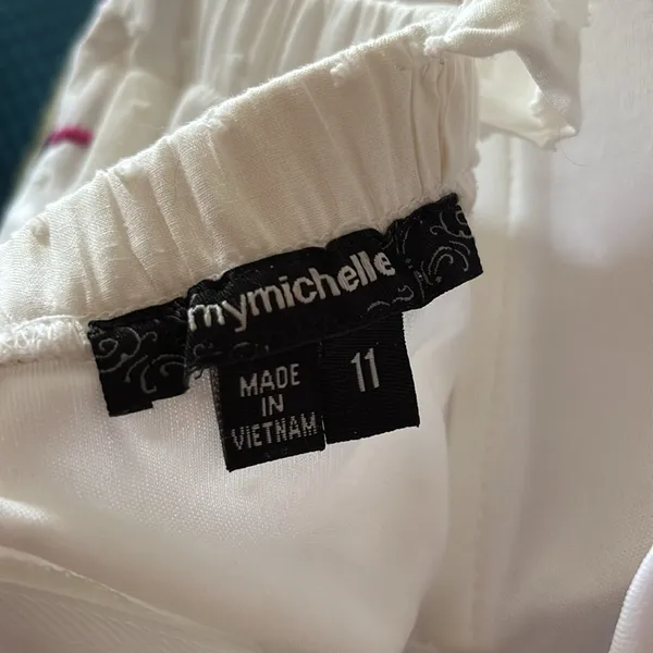Y2K Vintage My Michelle Party Romantic Dress Jr 11 Pink White Floral Cottagecore - Image 9