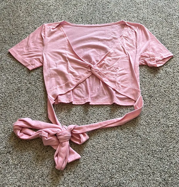 SheIn Pink Wrap Shirt - Image 3