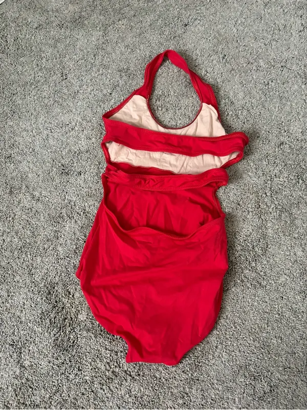 Balera Red Halter Ballet Leotard with cut outs on back Size XS - Image 2