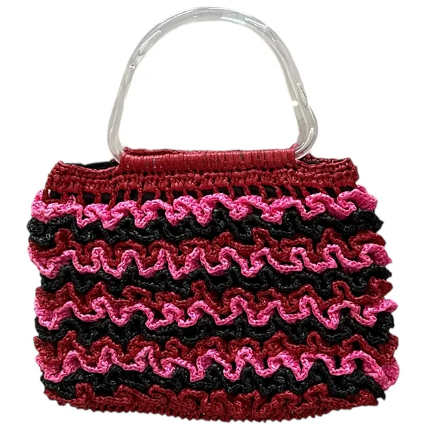 Vintage‎ Plastic Red Pink & Black Purse - Image 2