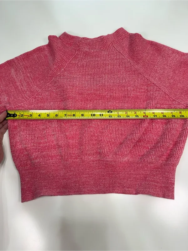 Free People Rose Pink Cropped Crewneck Sweater Size Medium NWOT - Image 3