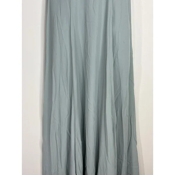 Show Me Your Mumu Jenn‎ Maxi Dress in Silver Sage Crisp Blue V Neck| XXS | NWT - Image 4