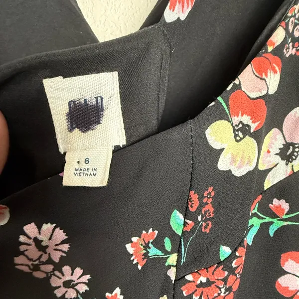 Gap Women‎ Size 6 Maxi Sleeveless Floral Summer Black Dress - Image 7