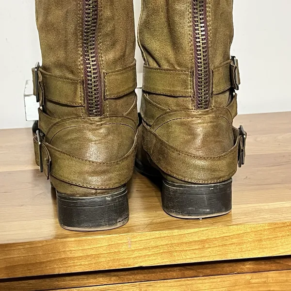Madden Girl Knee High Campuswc‎ Riding Boots Tan Women's Size 7.5M - Image 7