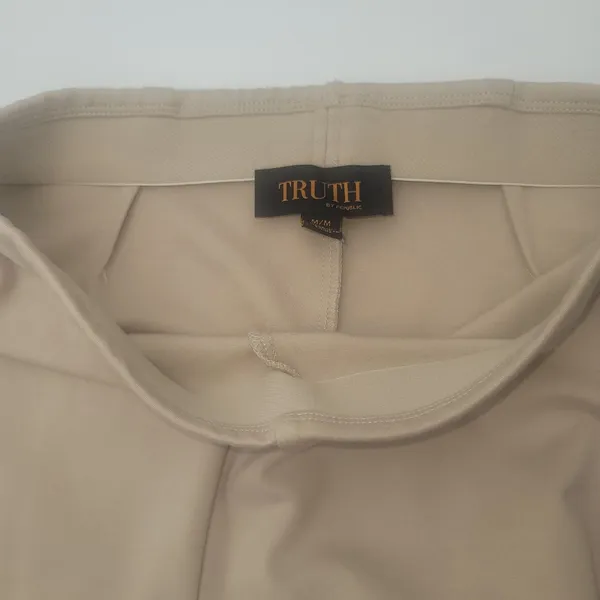 Truth by Republic Beige Pull-On Flare Stretch Knit Lounge Pants Women’s Size M - Image 6