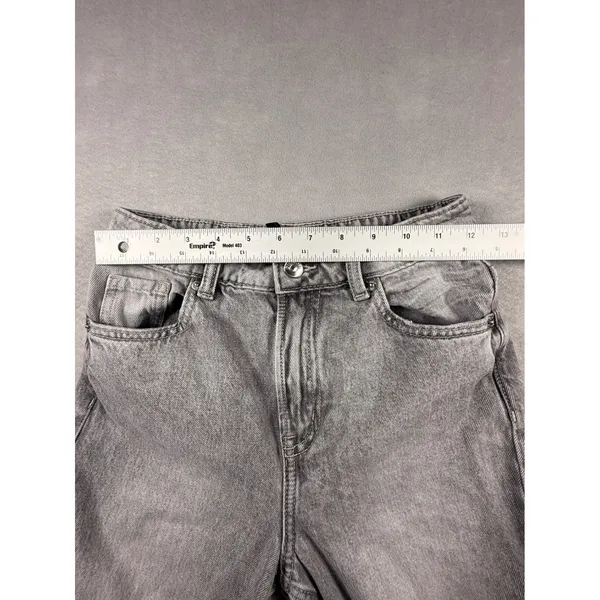 H&M Womens Gray Faded Wash High Waisted Wide Leg Jeans Size 0 Grunge Streetwear - Image 6