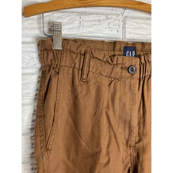 Gap‎ Wide Leg Pants Womens M Brown Excellent Cotton Lyocell Paperbag Waist - Image 2