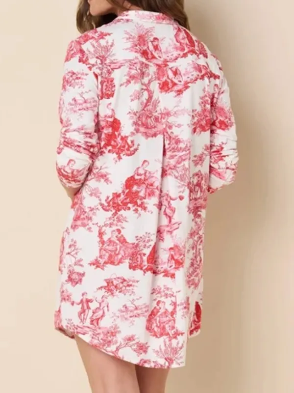 The Cat’s Pajamas Pima Knit Night Shirt Idle Hours White S NWOT - Image 2