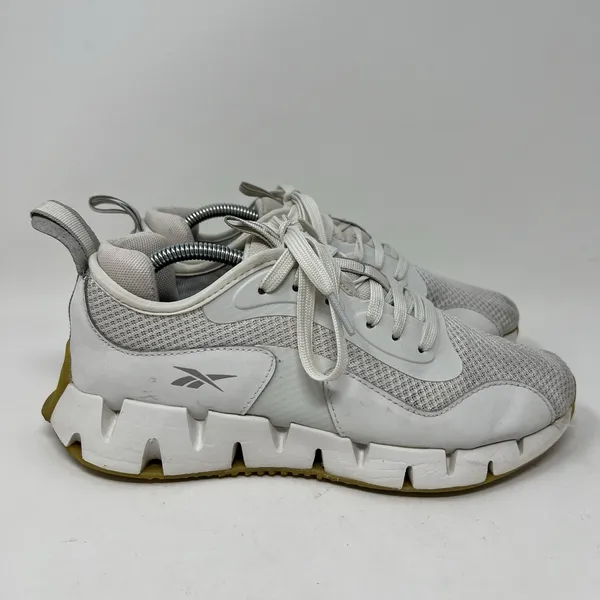 Reebok Zig Dynamica STR Women's‎ Running Shoes Size 7.5 Chalk White Gum Athletic - Image 2